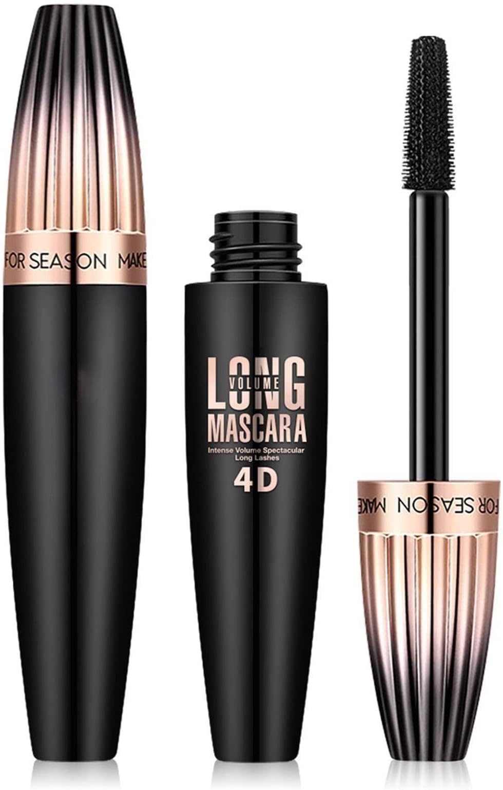 KASTWAVE 4D Silk Fiber Lash Mascara - Black, Waterproof, Longer & Thicker Lashes, Long Lasting, Smudge-Proof