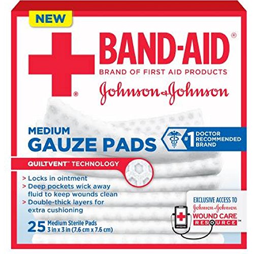 BAND-AIDÂ® Brand CUSHION-CAREâ¢ Gauze Pads 3in x 3in, 25 count