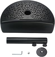 Vista 5 de Sunnyglade Base de paraguas de patio con forma de media luna de 40 libras (negro)