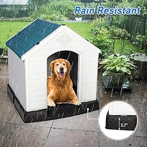 Luckyermore large dog house outdoor indoor pet dog puppy shelter crate plastic weather resistant cage large   cucciolini doodles