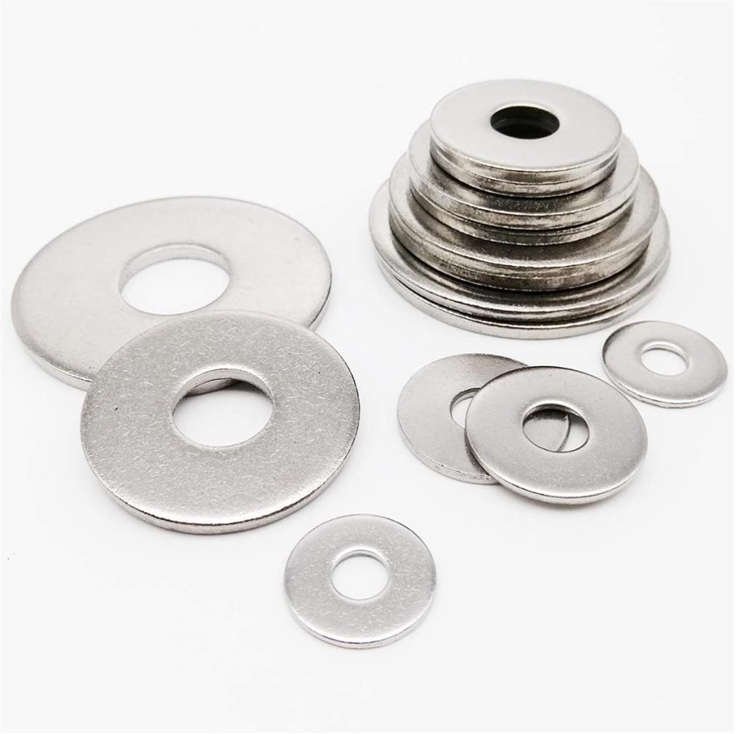 2/50 個のステンレス鋼ワッシャー、平ワッシャー M2.5 M3 M3.5 M5 M6 M8 M10 M12M14M16 家庭およ
