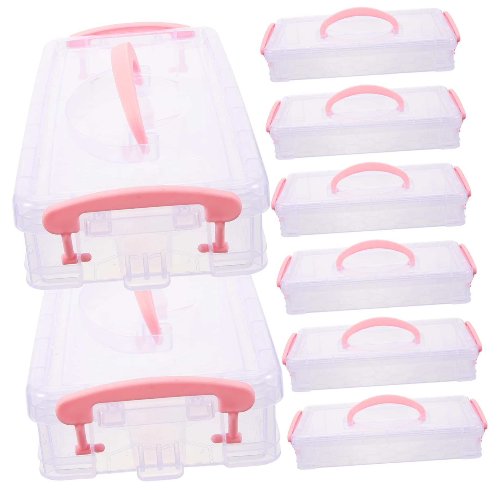 Scatole Portapenne Impilabili in Plastica Organizer Con Clip Per Cancelleria
