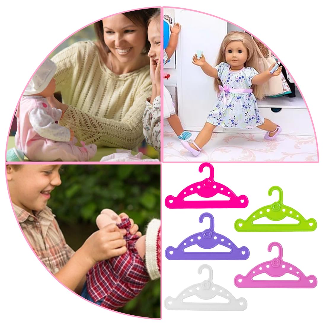 Appendiabiti per Bambole Accessori Appendini Grucce alla Moda per 11.5 Pollici 28-30 CM Bambola, 10 pezzo