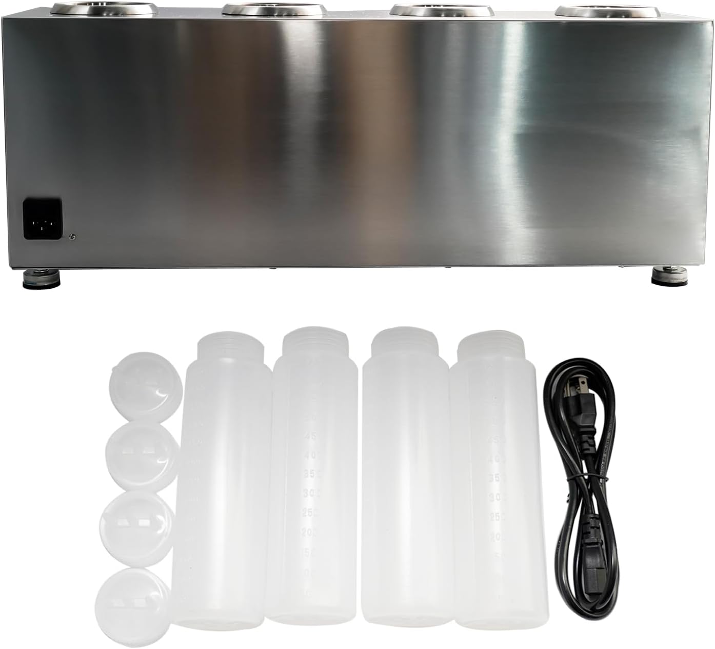 Commercial Electric Sauce Warmer Electric Cheese Sauce Warmer Hot Fudge Warmer Dispenser Cheese Dispenser Warmer with 4 Pump (4 Pump Head)