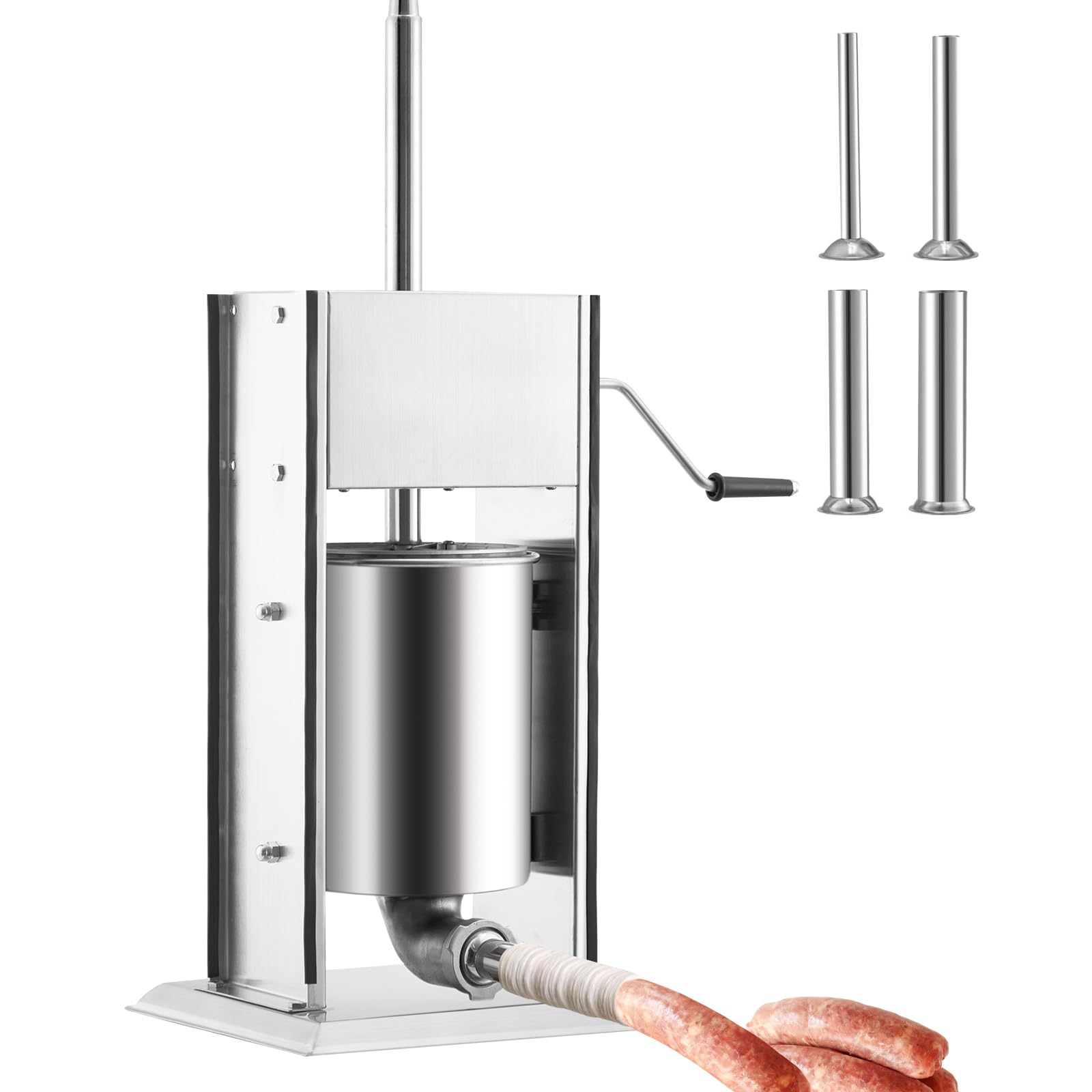 Takywep Takywep Stainless Steel Sausage Maker - Fast/Slow Speed, Easy to Clean, Tabletop Manual, Dual Exhaust Valves, Ideal for Restaurants and Homes?Makes Pepperoni, Salami and More,3L