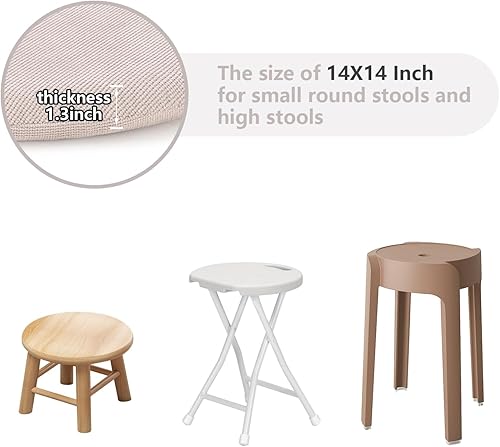 Miniatura 6 de Cojín redondo de espuma viscoelástica para silla de cocina de 14 pulgadas, cojín de asiento de comedor con funda de cojín extraíble, cojín circular