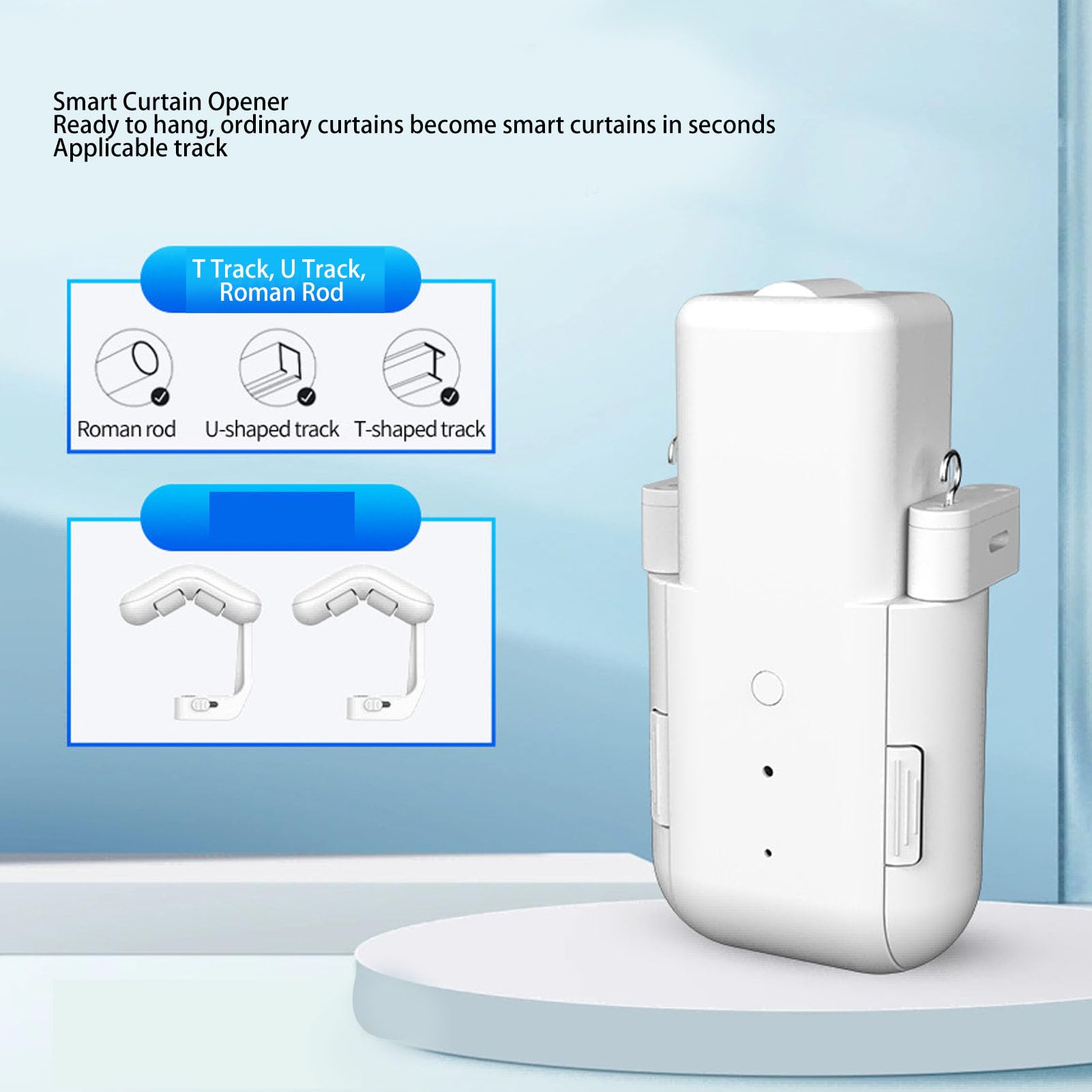 Bewinner Automatyczny Otwieracz Zasłony i Bliżej, BT Inteligentna Kurtyna Zwalniająca z Timerem, Sterowanie Głosem WiFi Electric Switch Robot dla R -Rail U Rail Red Rod