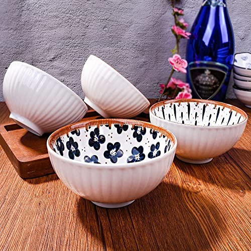 Image of Porcelain Bowls Set, 300 ML Serving Bowls Cereal, Salad, Pasta, Soup, Dessert, Suitable for Restaurant & Kitchen, Dishwasher Microwave & Oven Safe for Dining (4 -Piece)