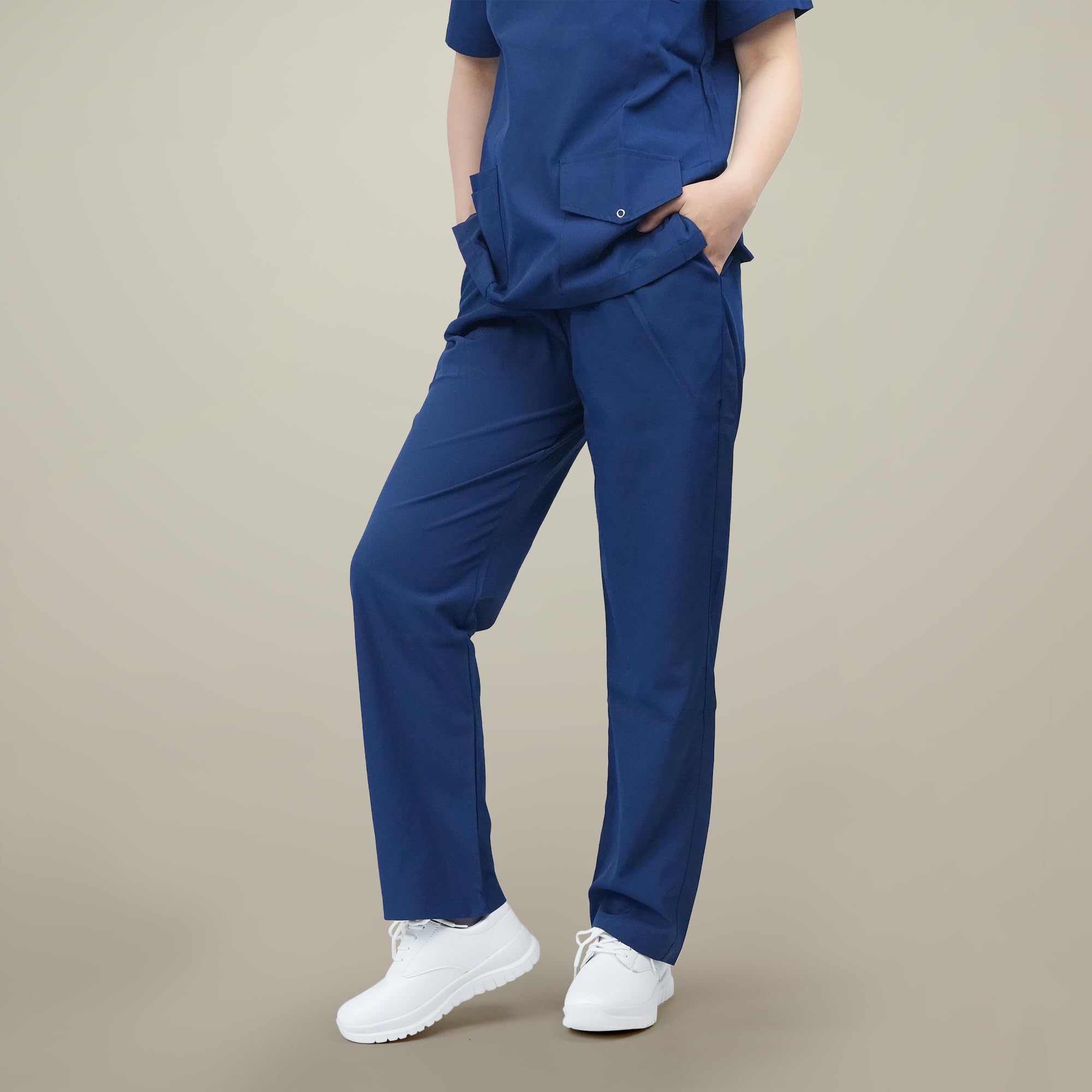 Hawkwell Women's Lace Up Lightweight Water Resistant Nurse Shoes Slip Resistant Healthcare Work Shoes,White Synthetic,9 M US