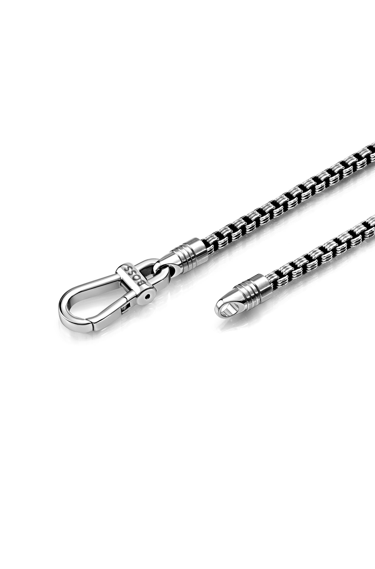 BOSS Herren-Armband mit markanter Kette und antik-silberner Stahloberfläche