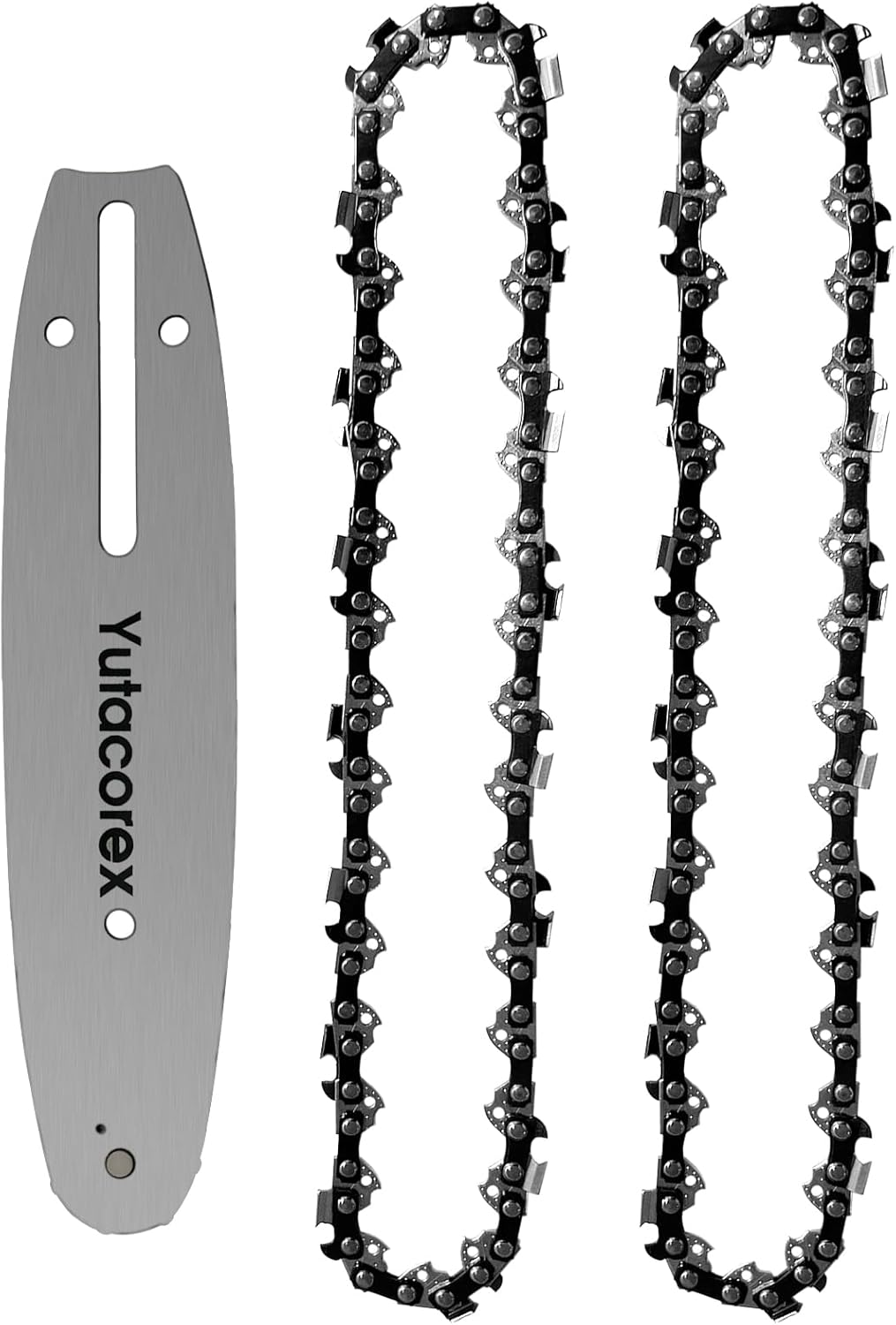 8inch Chainsaw Guide Bar and Chain Combo,Replacement Accessories Fits ROIBY P4360,Fits CRAFTSMAN CMCCSP20B;Fits WORX WG349;WG349.9,Fits OREGON PS250,Fits Troy-Bilt;Fits Trimmer(Bar+2 Chains)