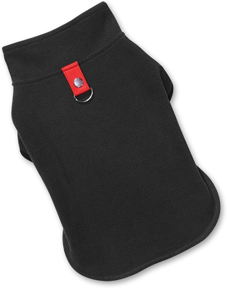 Best Pet Supplies 251-BK-M Voyager Windproof Fleece Pet Jacket, Medium, Black
