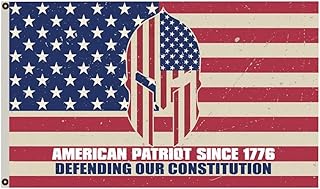 Fyon American Patriot Since 1776 Defending Our Constitution Vintage Flag - UV Fade Resistant Double Sided 3x5ft Polyester Banner