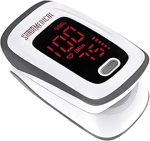 Fingertip Pulse Oximeter with Digital Readout, Batteries, and Carry Case