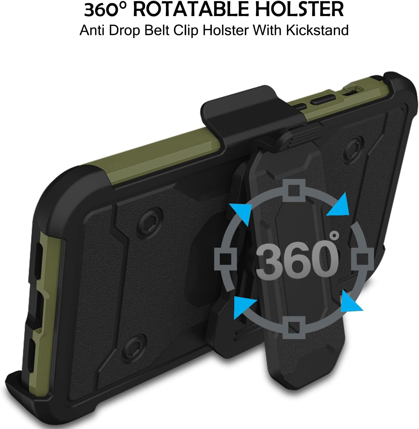 DuraSafe Cases for iPhone 11 PRO 5.8" 2019 A2160 A2217 A2215 Heavy Duty Military Print Belt Clip Rugged Cover - Green (with Holster)