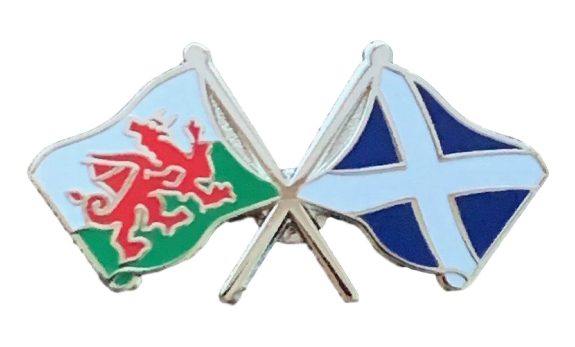 Smartbadge®WALES & SCOTLAND DOUBLE FLAG ENAMEL LAPEL PIN BADGE
