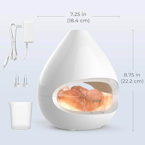 Miniatura 7 de Pure Enrichment PureGlow Crystal - Lámpara de sal 2 en 1 de Himalaya y difusor ultrasónico de aceite esencial, lámpara original de terapia de sal