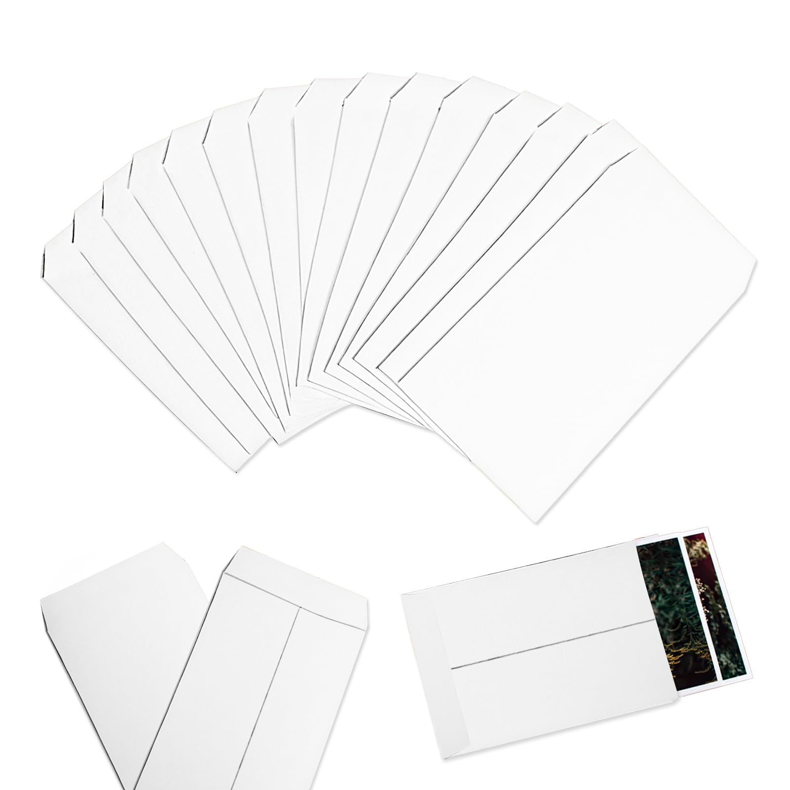 50 Pcs Small White Kraft Paper Envelopes, Self-Adhesive Seed Envelopes, 10x6cm/3.9x2.4inch, Perfect for Packaging Small Items, Storing Seeds, Coins, Beads or Stamps