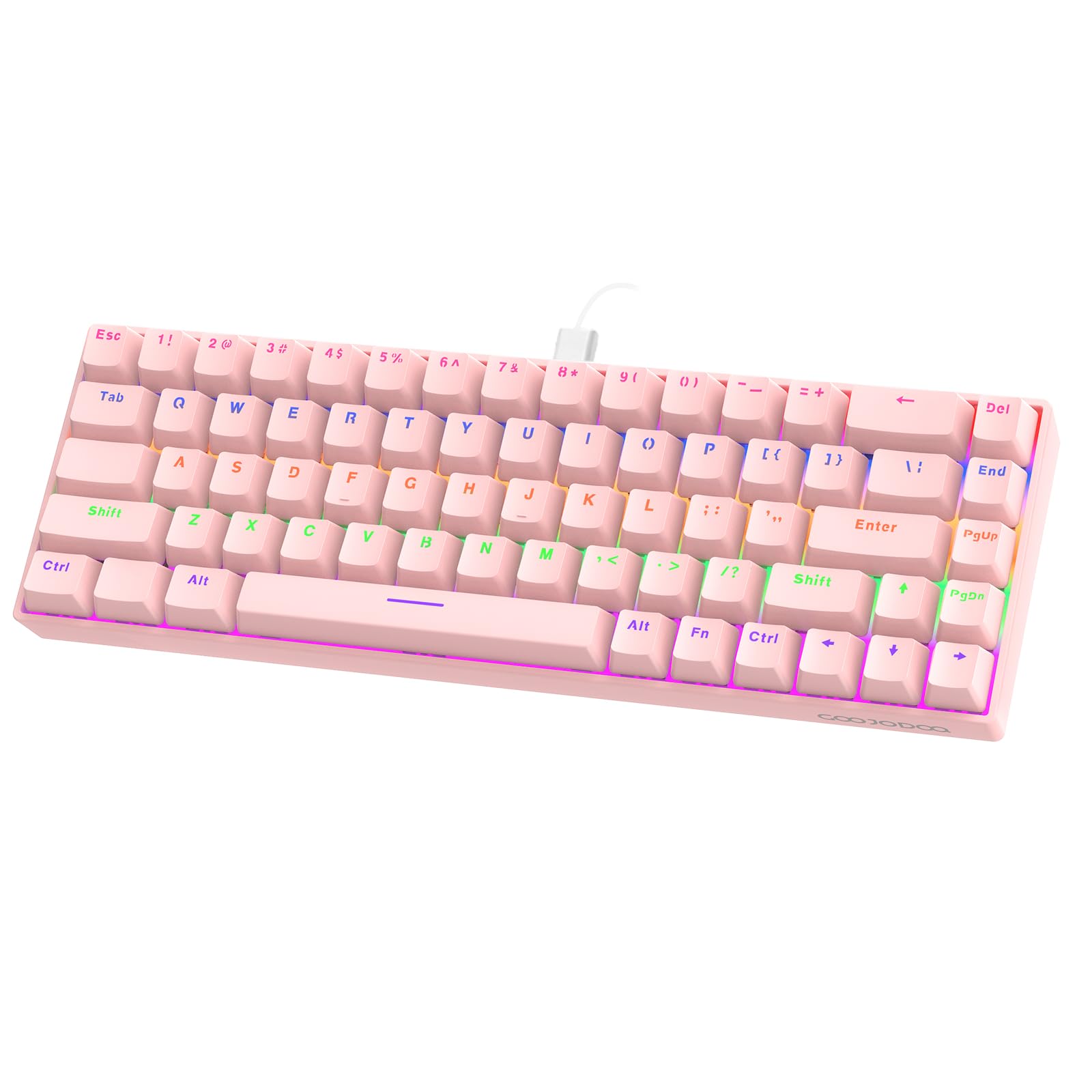 GOKOCO Teclado Mecânico com Fio 65% A1802, Gamer Switch Vermelho