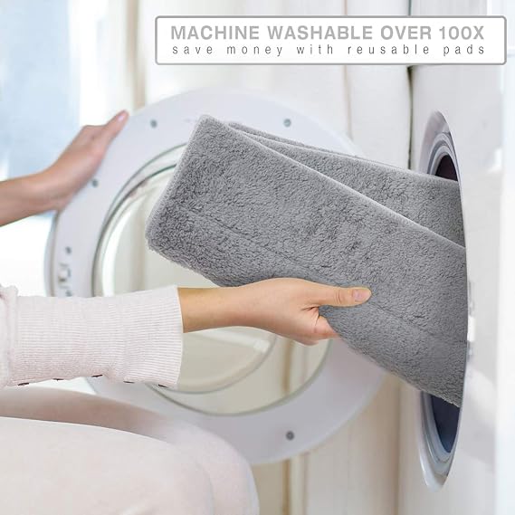 MAYSHINE 6 Pack Microfiber Head Flip Mop Refill Washable Pads Cleaning Replacement for Wet Mop and Dry Dust Mop, Machine Washable, 15.4 X 8.8 Inches, All Surface Cleaning