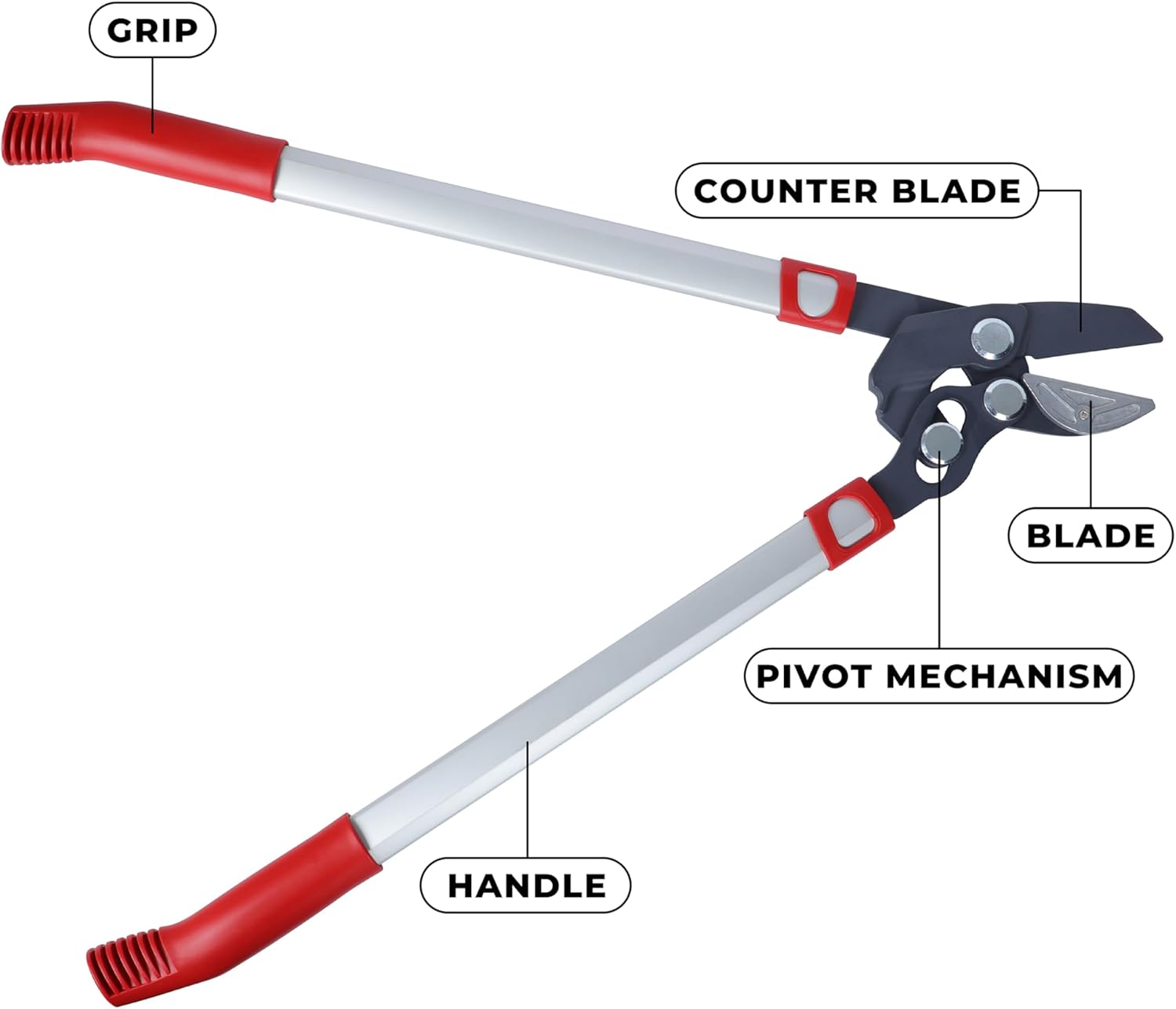 WOLF Garten RR650 Power Cut Bypass Loppers, Red, 40 mm