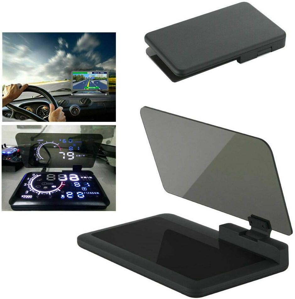 MACHSWON 6" Screen Universal Car HUD Head Up Display Projector Phone Navigation GPS Holder