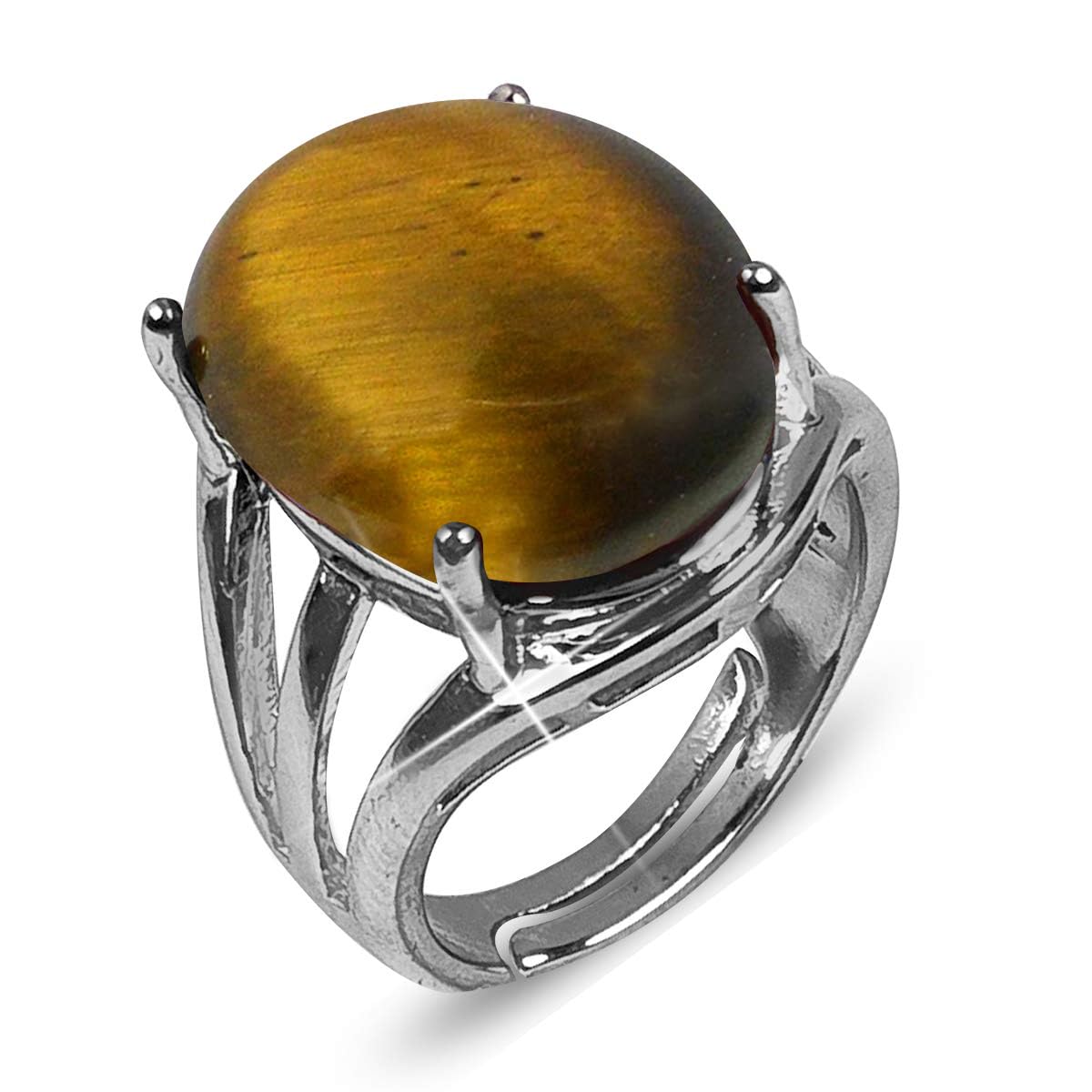 Reiki Crystal Products Adjustable Tiger Eye Gemstone Ring for Unisex (Color : Silver & Brown) (B08J7MFLPG) Amazon Price History, Amazon Price Tracker