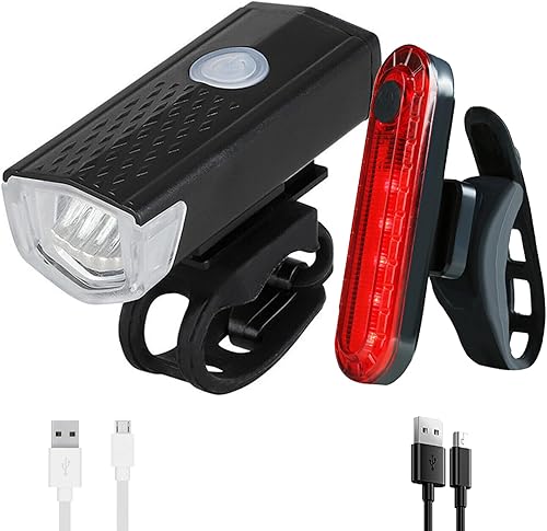 Juego de luces recargables ultra brillantes para bicicleta, faros delanteros y traseros traseros para ciclismo, luz de advertencia, impermeable, luz