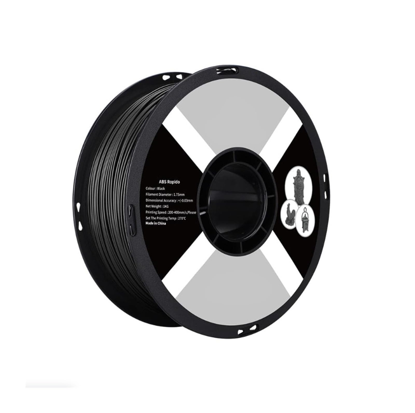 Material de impresión 3d, Filamento for impresora 3D de 1,75 mm, bobina de 1 kg, compatible con la mayoría de impresoras 3D FDM, para varias piezas de filamento de impresión 3D(BLACK ABS)