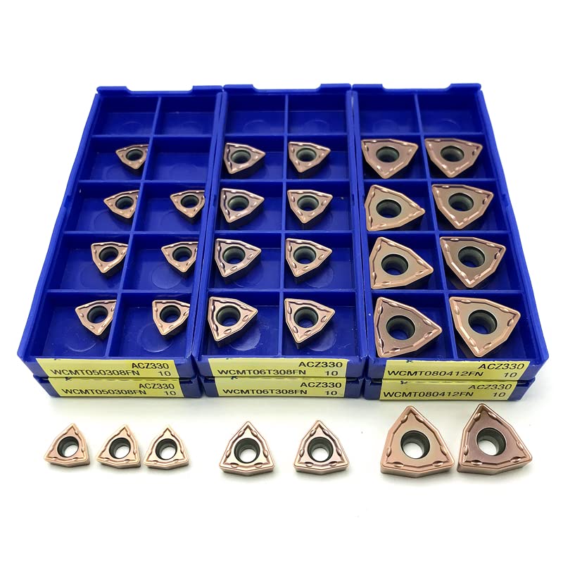(10 Stück) WCMX030208 WCMX040208 WCMT050308 WCMT06T308 WCMT080412 FN ACZ330 U-Bohrer Hartmetalleinsatz CNC-Schneidwerkzeug Metalldrehwerkzeug (Color : WCMT080412 ACZ330, Size : 10PCS)