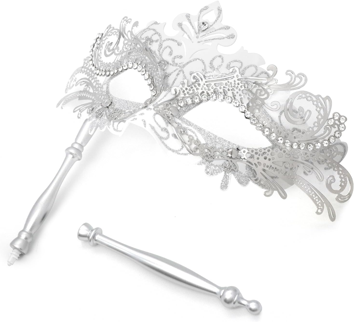 Coddsmz Masquerade Mask with Stick Venetian Mask Mardi Gras Decorations for Womens Halloween Costume Mask - Image 9
