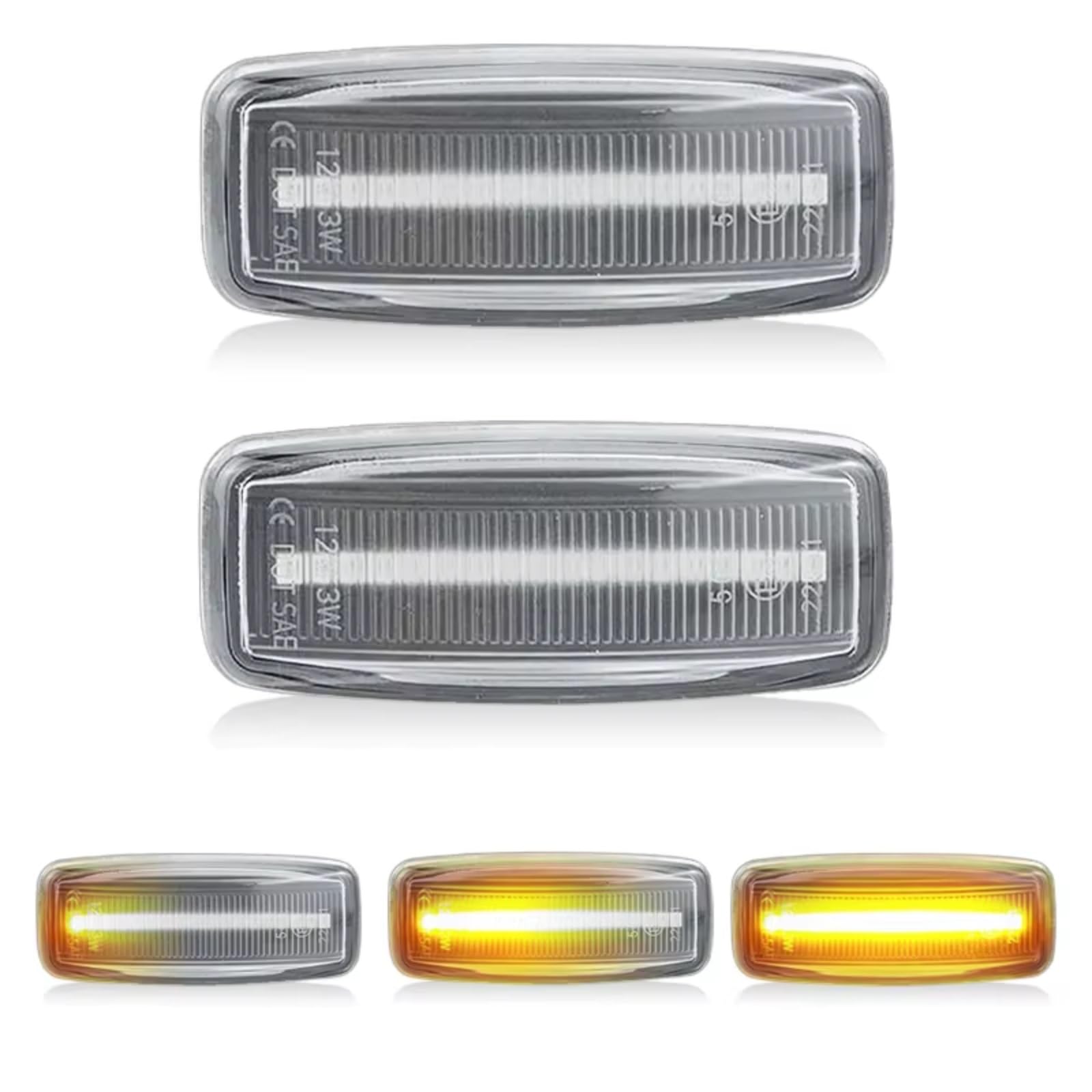 Luce Intermitente Lateral Compatible Con Nissan Para Almera 2012-2015 Para Atlas 2007-2010 Para Presage 2003-2009 Luces Señal Giro Lámpara Marcador Lateral Coche(White,Dynamic)