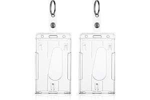 TIESOME Vertical ID Card Badge Holder with Keyring