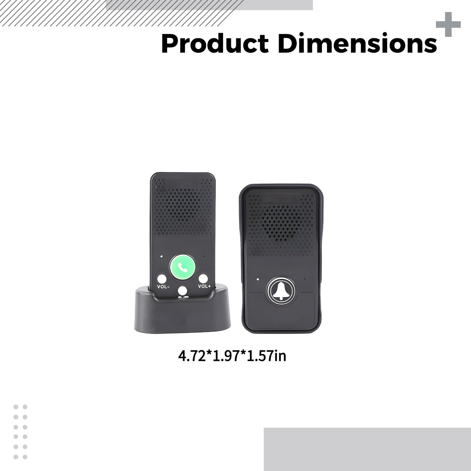 Timbres inalámbricos con intercomunicador de voz para el hogar, dúplex completo, manos libres, largo alcance, volumen ajustable, impermeable, sin cableado, sin red, llamada de una tecla, indicador LED