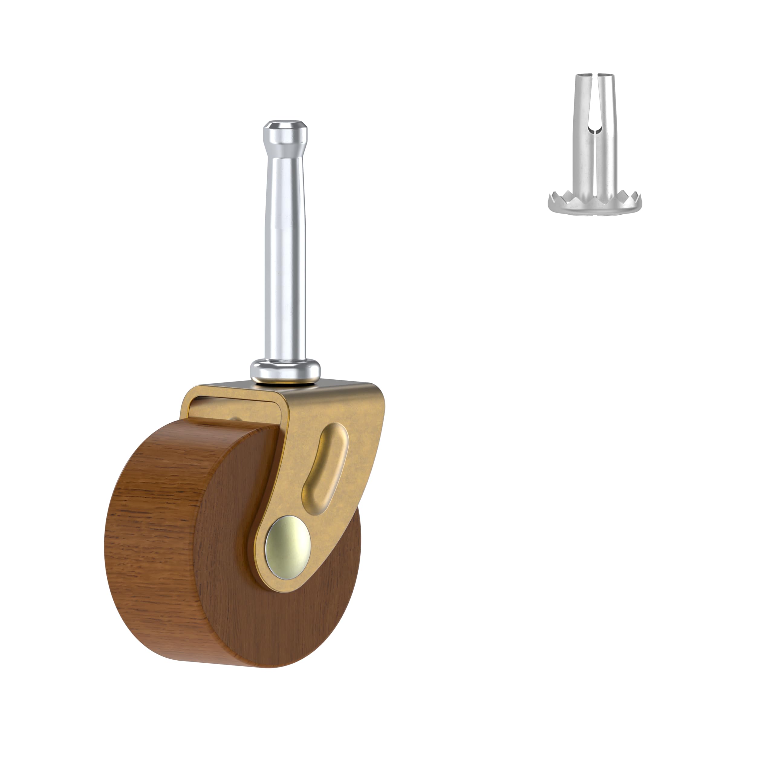 Wood Furniture Caster Wheel | Diameter: 1 5/8" | Stem Caster Wheels for Table, Sofa, Chest, Dresser, Cabinet, Cart, Chair | Vintage Furniture Rollers