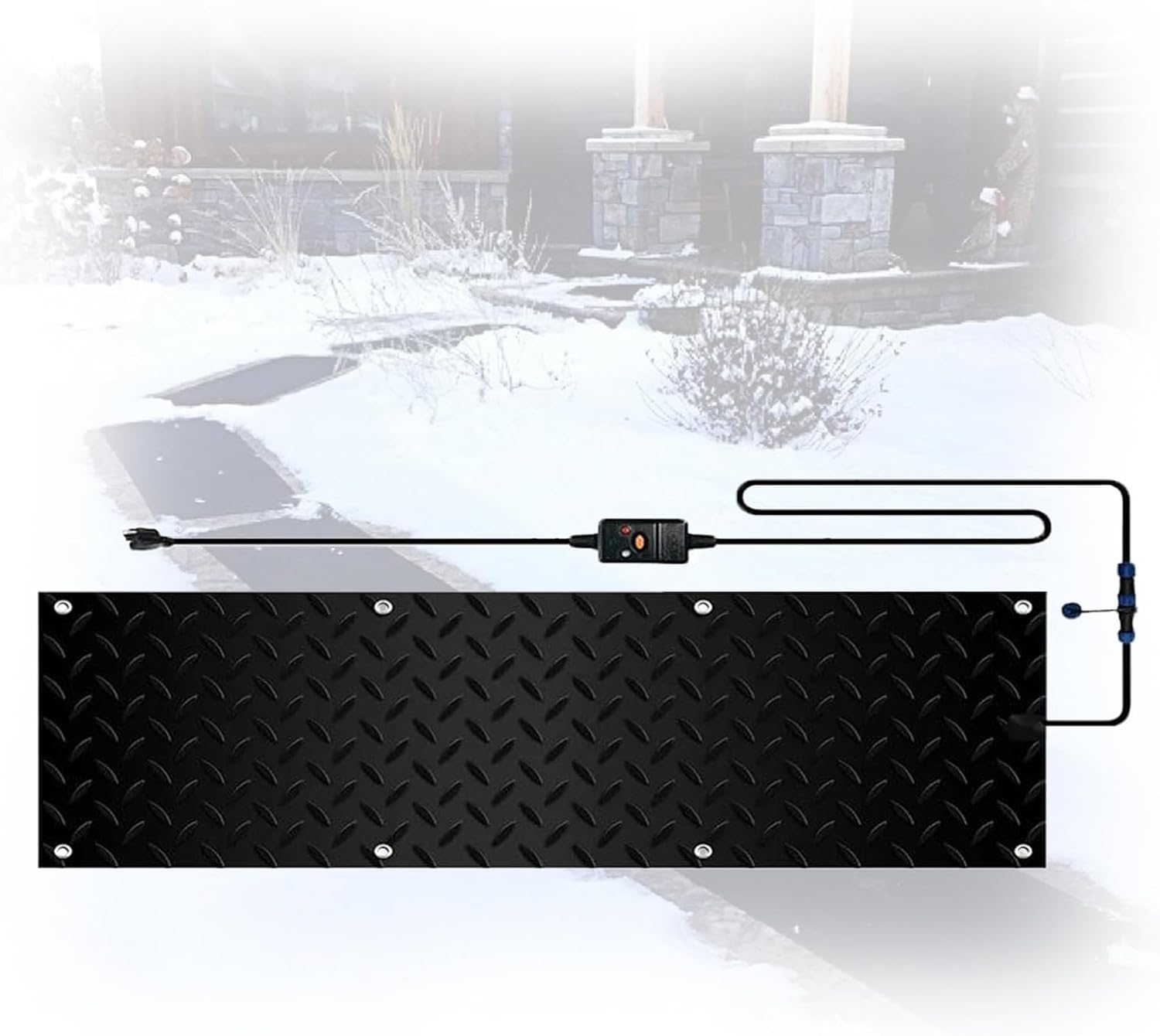 DFANCE Heated Snow Melting Mats for Entrances Stairs,2 in/H