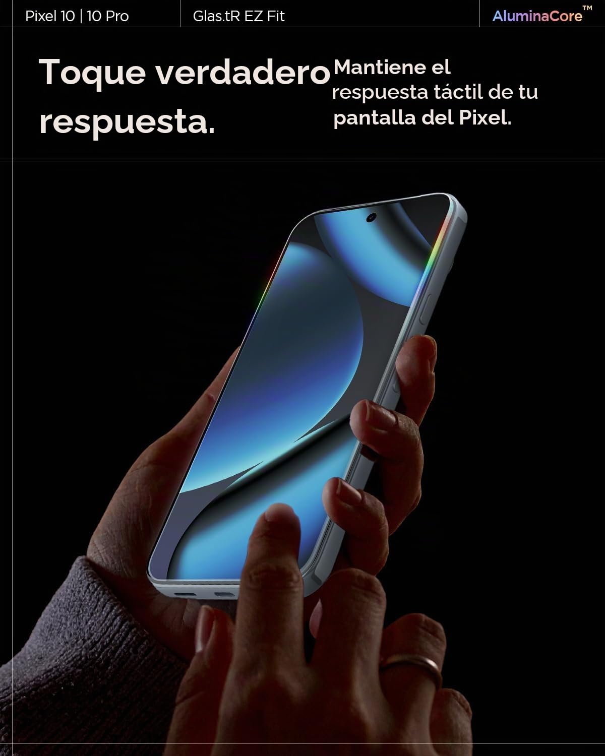 Spigen Glas.tR EZ Fit Protector Pantalla para Google Pixel 10, Pixel 10 Pro, Pixel 9, Pixel 9 Pro, 2 Unidades, Instalación Fácil, Alta Definicion, Dureza 9H, Anti-Arañazos