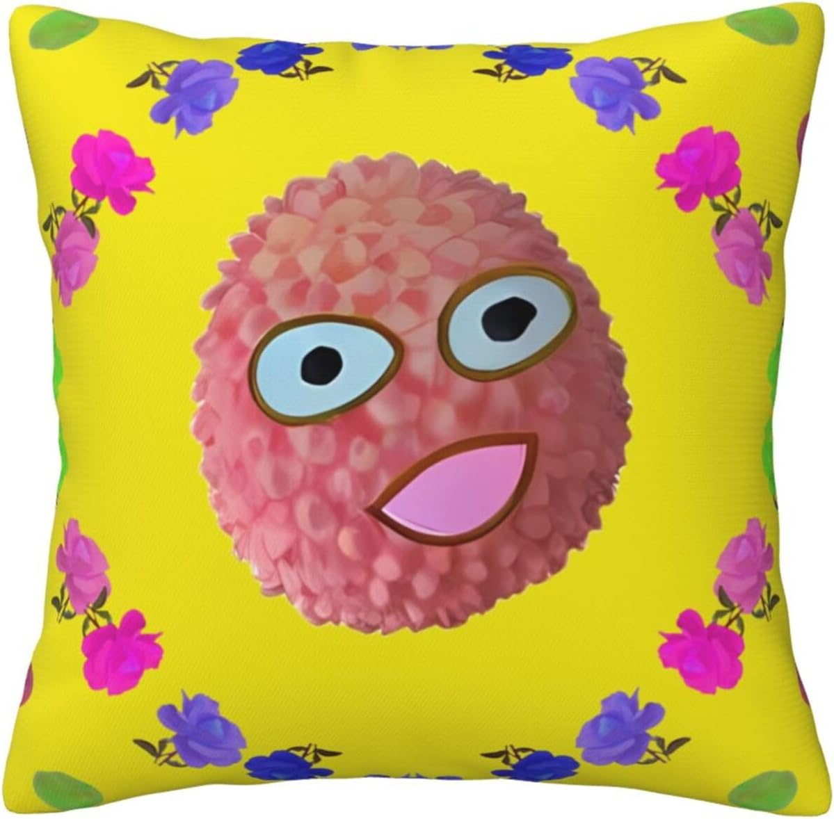 Smiley Lychee Bedding Pillows, Fabric Sofas and Interior Decor Pillows, Soft, Supportive and Fluffy Cushions, Square Waist Pillows