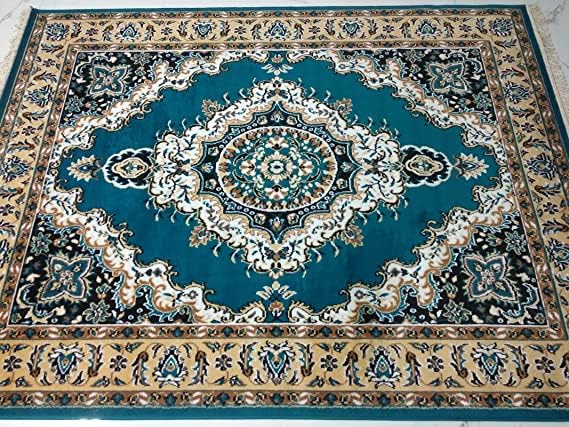 Image of Soft Washable Beautiful Acrylic Rugs for Home Decor Living Room 5x7 feet (150 x 200 CM) Super Blue