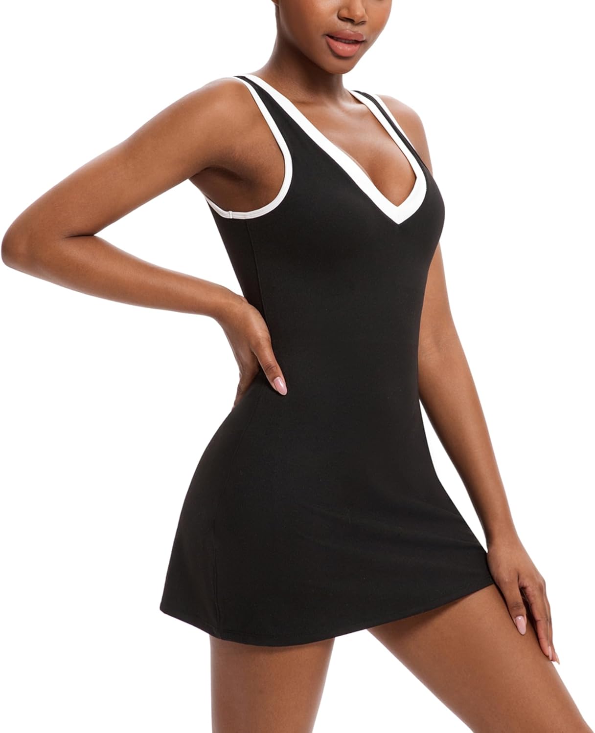 Topcloset Tennis Dress for Women with Shorts Athletic Golf Active Workout Dress with Pockets Easy Peasy Shorts