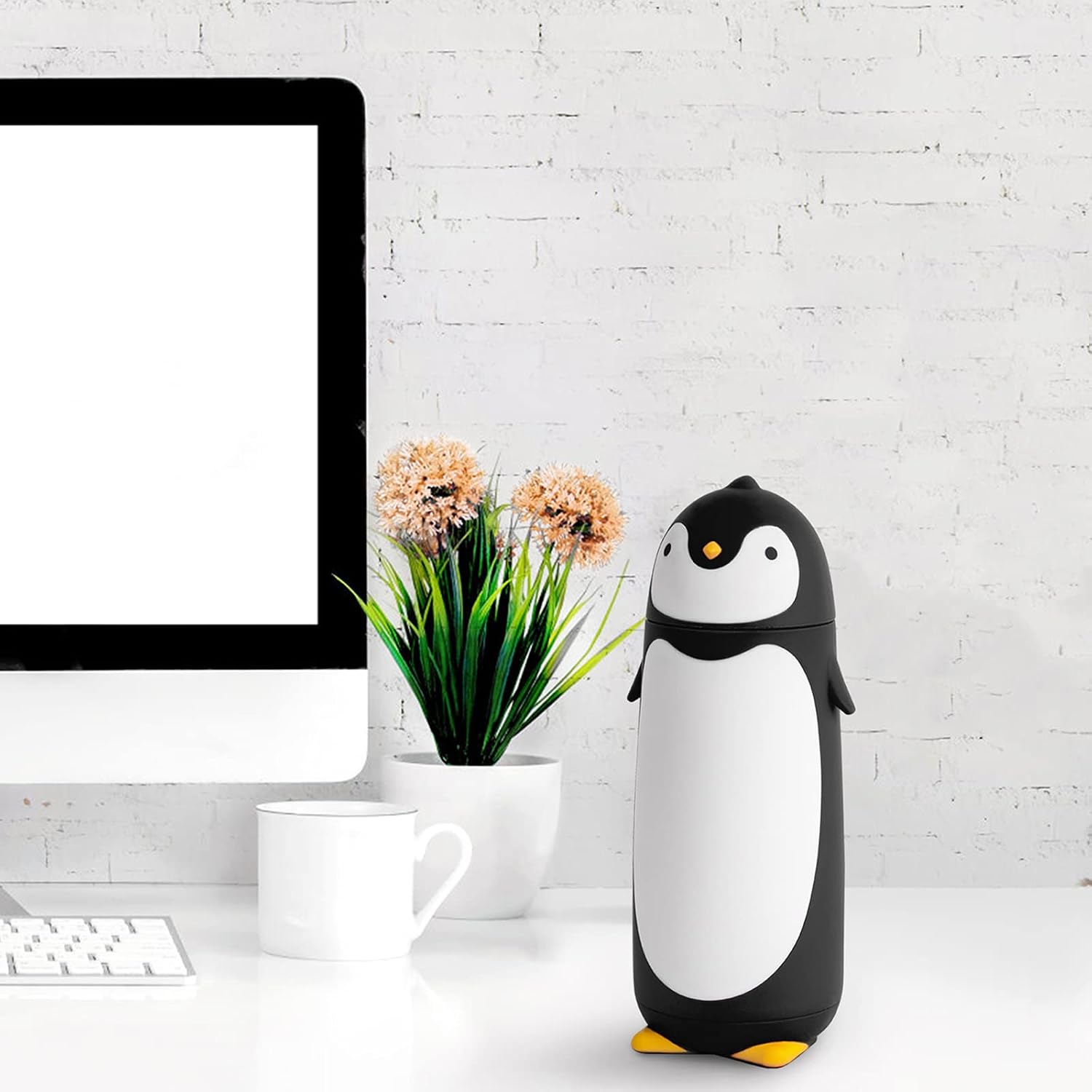 Penguin Stainless Steel Vacuum Insulated Tumblers Travel Mug Tea Water Bottle Coffee Thermal Flask, view 2