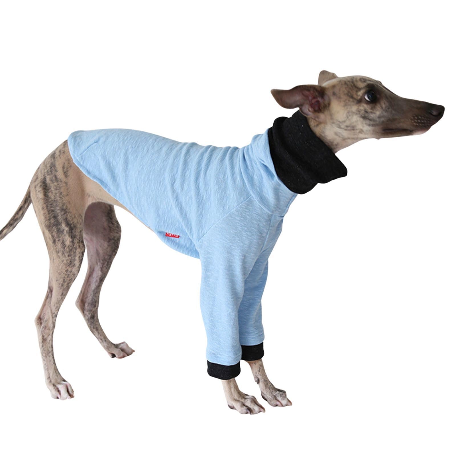 Lightweight Greyhound Winter Coat,Whippet Clothes,Salukis Jumper Dog T-Shirt Spring Autumn Dog Pajamas Pjs Pullover for Greyhound,Sky Blue_XL