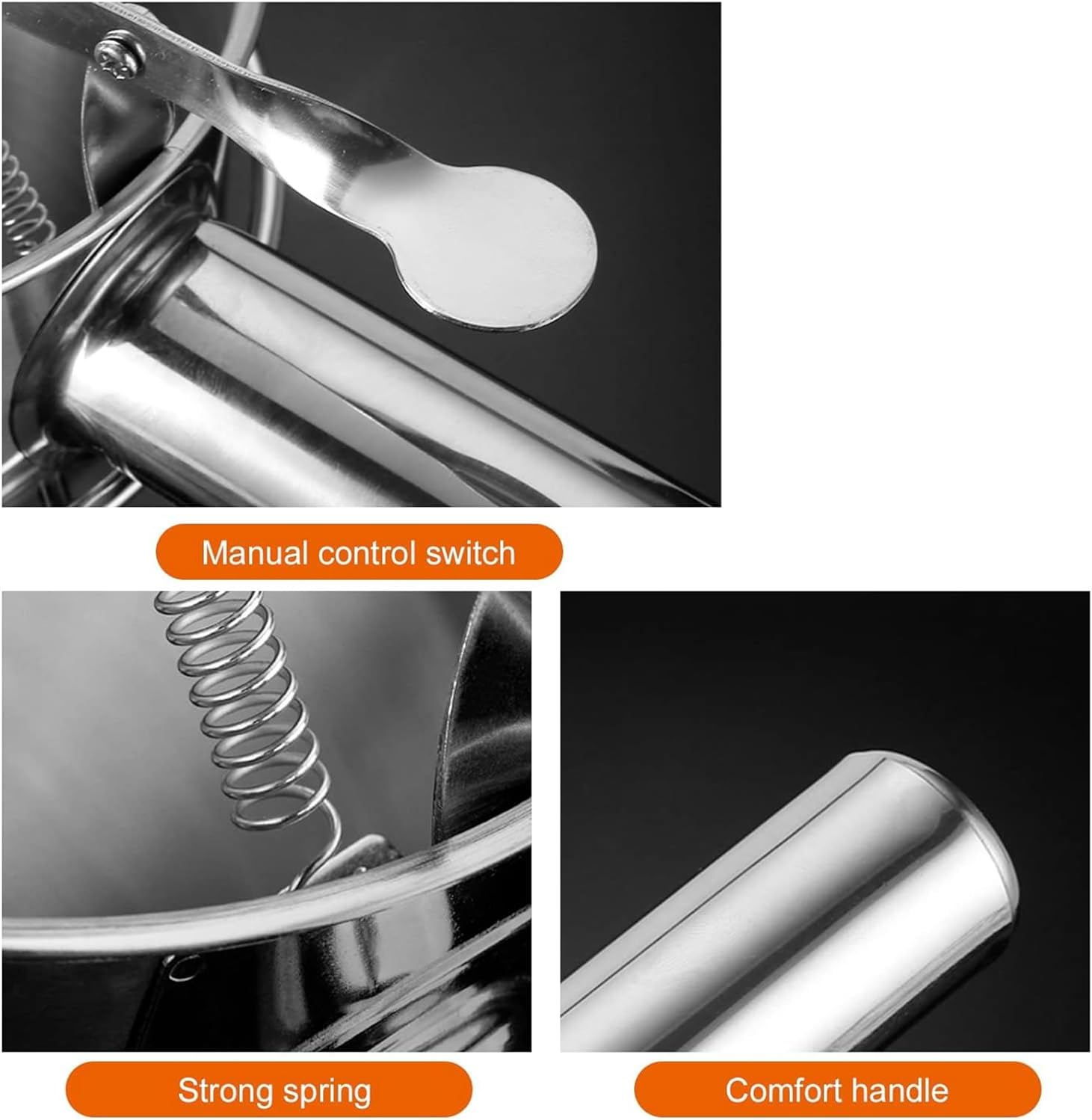 ERICAT 40oz/1.2L Batter Dispenser, Pancake Dispenser with Stand Stainless Steel Funnel Multifunctional for Cooking with 4 Silicone Nozzles, Suit for Homes, Restaurants, Snack Shops, Cake Shops