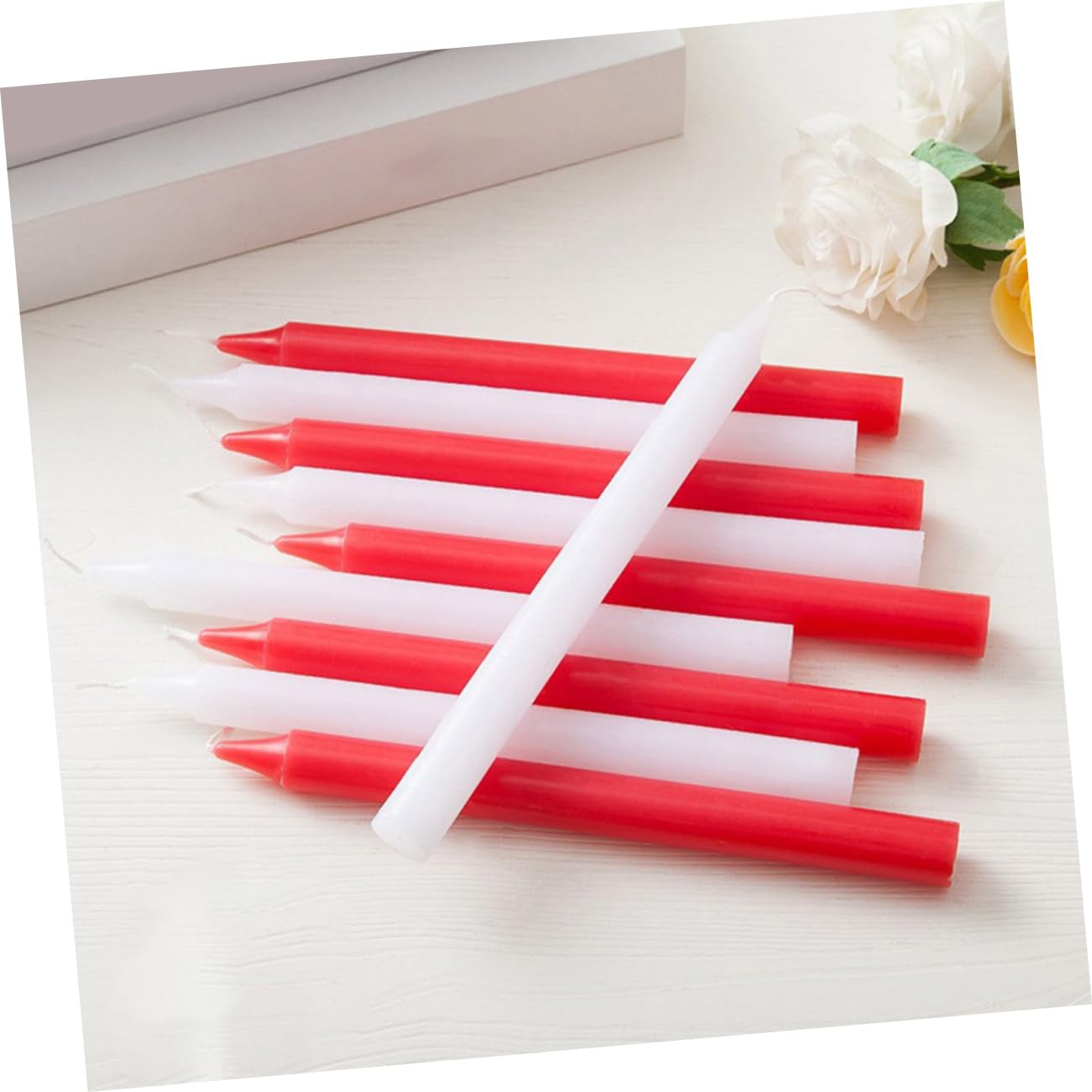 LIFKOME Elegant Long Candles for Emergency 10pcs Led Taper Candles Outdoor Camping