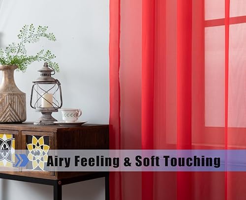 Miniatura 10 de WPM World Products Mart - Cortinas de gasa transparente para dormitorio y cocina totalmente cosidas y dobladilladas, Lavanda