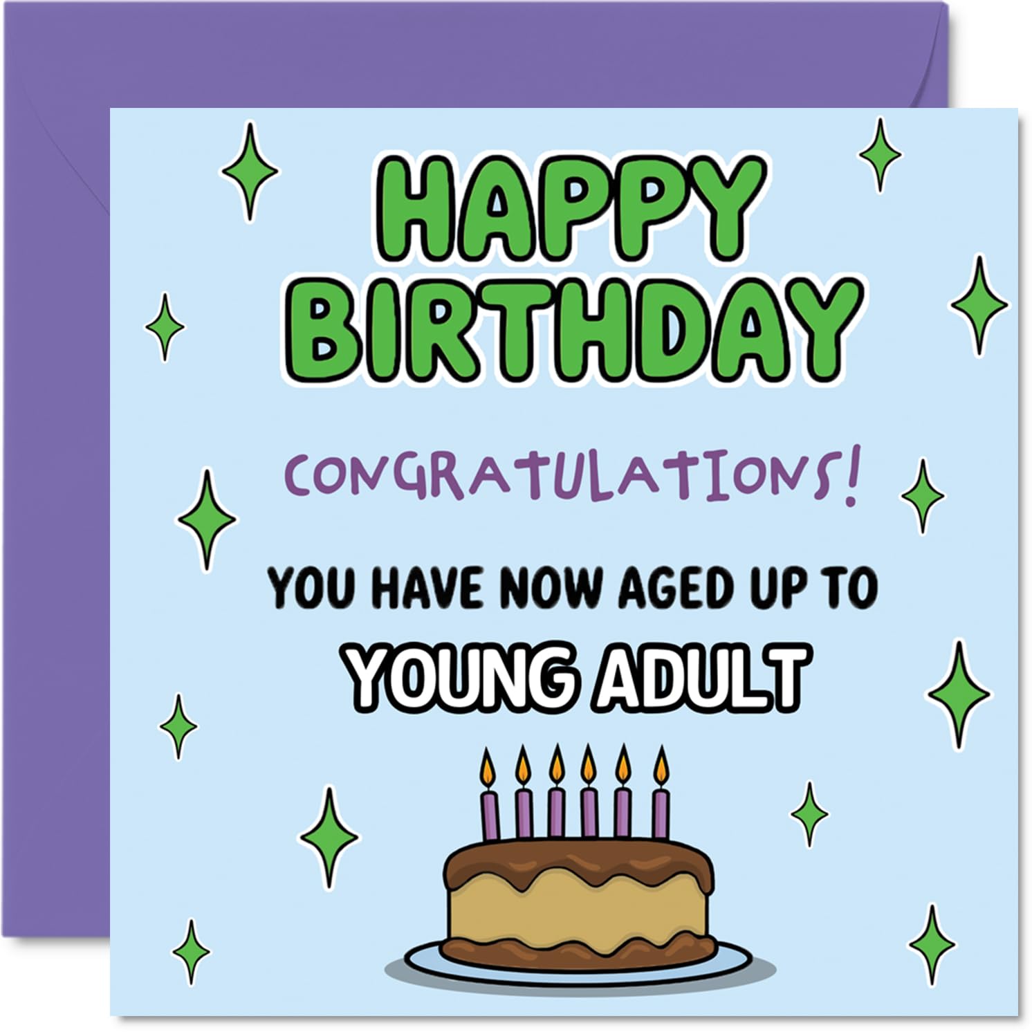 Young Adult Birthday Card for Men Women - Aging Up - Happy Birthday Card for Son Daughter Cousin Grandson Granddaughter, 145mm Bday Greeting Cards