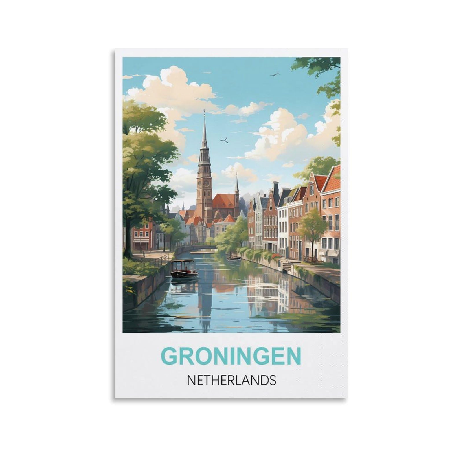 EZMLFA Diamond Painting Kits for Adults,Groningen Netherlands DIY Crystal Embroidery Gifts,Diamond Art Craft,for Living Room Home 30x40cm