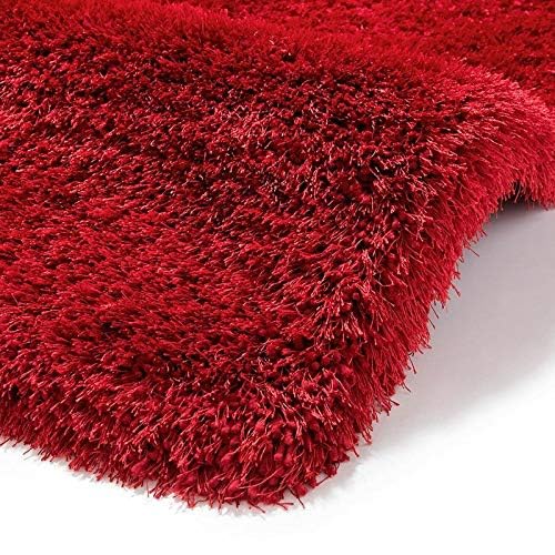 Image of Carpets for Living Room 7x7 Feet Round, Red Color, Microfiber, Anti Skid Rug