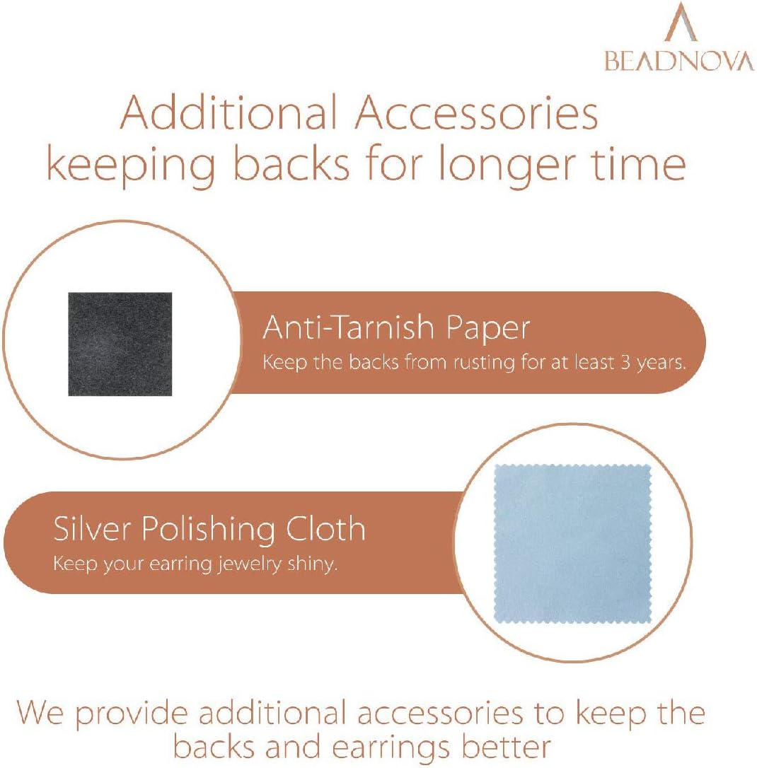 BEADNOVA 14K Gold 925 Sterling Silver Earring Backs Pierced Earring Backing Hypoallergenic Butterfly Ear Stud Backs for Studs (6 pcs 14K Gold, 6 pcs 925 Sterling Silver) - Image 5