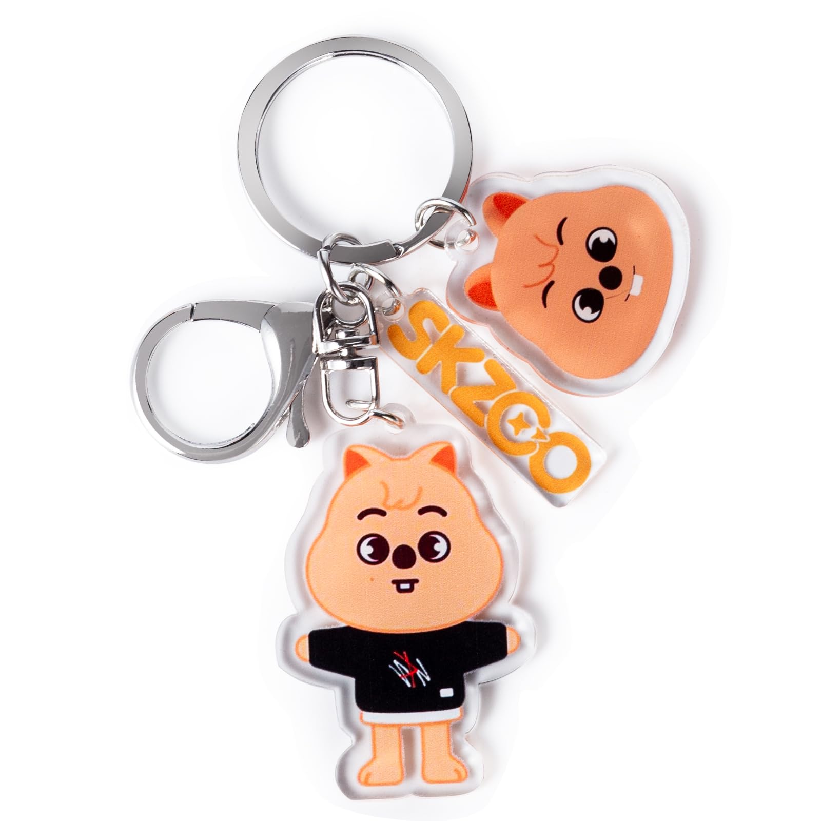 Cartoon Keychain for Kids, Stray Kids Keychain Cute Animal Pendant, Acrylic Double Sided Pattern SKZ Backpack Pendant